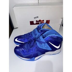 NIKE NIKE ZOOM SOLDIER VII LEBRON NEW SIZE 11.5 GAME ROYAL BLUE‎ SILVER WHITE